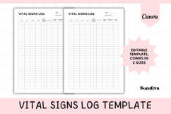 Editable Vital Signs Log Canva Template 1 Product Image 1