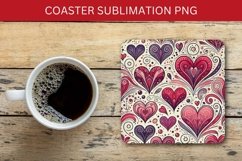 valentine square coaster - heart pattern Product Image 1