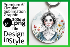 Charming Circle Design Sublimation PNG , Beauty Woman Product Image 1