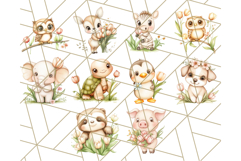 Cute Animals with Tulips PNG, Spring Flower Clipart Download Product Image 8