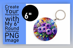 Dynamic Keychain Round Design PNG , Flowers Product Image 1
