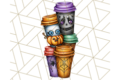Ghost Café PNG Clipart, Cute Ghost Baristas Halloween Treats Product Image 3