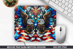 Eagle Mouse Pad Sublimation, 4th Of July Mouse Pad PNG Product Image 1