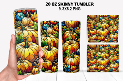 Pumpkins Skinny Tumbler 20oz Wrap Design, Halloween Tumbler Product Image 1