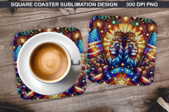 Lion Coaster Sublimation, 4th Of July Coaster PNG Product Image 1