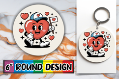 Blissful Round Coasters for Gifts, Valenines Heart Product Image 1