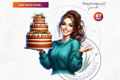 Autumn Bakery Clipart PNG Set, Cozy Fall Baking &amp; Kitchen Product Image 10