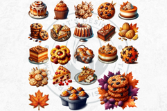 Autumn Bakery Clipart PNG Set, Cozy Fall Baking &amp; Kitchen Product Image 4