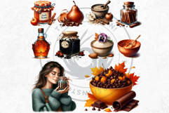 Autumn Bakery Clipart PNG Set, Cozy Fall Baking &amp; Kitchen Product Image 7