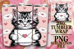 Bright journeys 20oz tumbler wrap, Valentines Cat Product Image 1