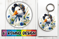 Cheerful Sublimation Circle Coasters, Goose Product Image 1