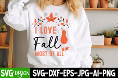 I Love Fall Most of All SVG Design,Fall Sublimation Design Product Image 2