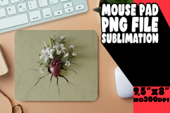 Whimsical Mouse Pad Design Sublimation, 3D Heart Product Image 1