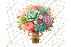 Pastel Flower Bouquet PNG Clipart, Elegant Floral Art Product Image 3