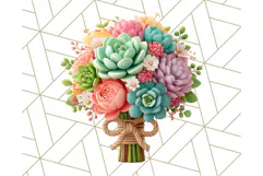 Pastel Flower Bouquet PNG Clipart, Elegant Floral Art Product Image 3