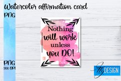 Watercolor Affirmation Cards PNG Design | Positive Quotes Product Image 1