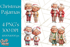 Christmas Pajamas Clipart PNG, Holiday PJ Illustration Product Image 1