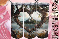 Serene Summer Tumbler Sublimation - 3D Heart Frame Product Image 1