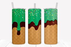 Green Creamy 20oz Skinny Tumbler Sublimation Product Image 1