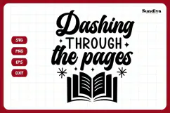 Christmas Bookish Quote SVG | Dashing Through the Pages Product Image 3