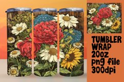 Retro Floral Design Tumbler Wrap - 20oz Delight Product Image 1