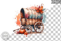 Fall Wagon Garden Sublimation - Fall Clipart PNG Design Product Image 1