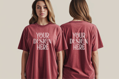 Crimson Comfort Colors 1717 Front &amp; back T shirt Mockup Product Image 1