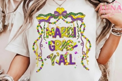 Brushstroke Mardi Gras PNG, Fleur De Lis Coquette PNG Product Image 5