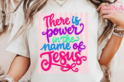 Striped There Is Power in the Name of Jesus PNG, Christian Product Image 4