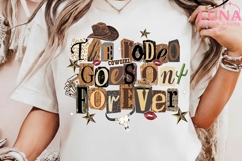 The Rodeo Goes on Forever PNG, Retro Western Checkered PNG Product Image 4