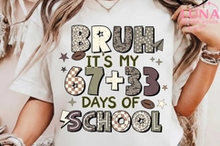 6733 Days Of School Bruh PNG: Funny Camo Six Seven Meme Png Product Image 6