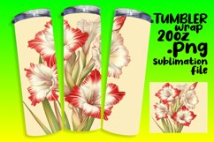 20oz Sublimation Wrap Watercolor Flower Tumbler Design Product Image 1
