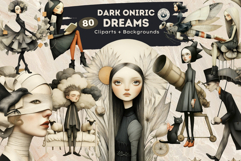 Dark Oniric Dreams Surreal Clipart and Backgrounds Product Image 1