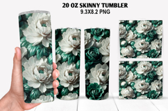 3D Flower Skinny Tumbler 20oz Wrap Design,Flowers Tumble PNG Product Image 1