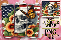 BREATHTAKING VIEWS 20oz TUMBLER WRAP, Skull USA Product Image 1