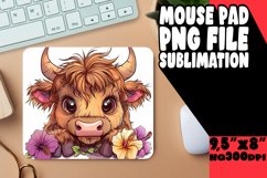 Whimsical Peekaboo Cow Mouse Pad Sublimation Product Image 1