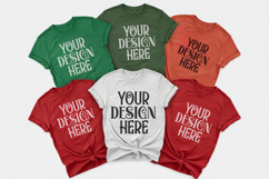 Christmas Family Matching Shirt Mockup | Cozy Boho Flat Lay Product Image 1