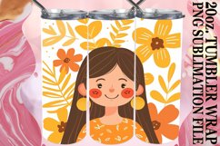 Graceful Tumbler Wrap with Flower Portrait 20oz Product Image 1