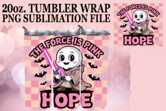 Uplifting Sublimation 20oz tumbler wrap, Ghost Cancer Product Image 1