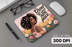 Afro Girl / Woman braided hair Mouse Pad, Black Queen PNG Product Image 1