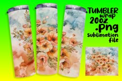 Colorful Flower Pattern 20oz Tumbler Wrap Sublimation Product Image 1