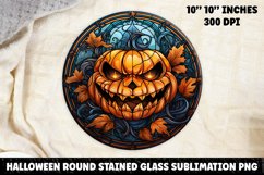 Halloween Stained Glass Sublimation PNG | Pumpkin PNG Product Image 1