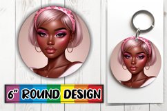 Cozy Circle Car Coaster Sublimation, Love Girl Product Image 1