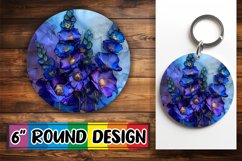 Opulent Floral Gold Sublimation Keyrings Product Image 1