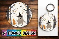Halloween Boho Animal Round Design PNG Keychain Product Image 1