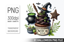 Spooky Cute Halloween Cupcakes Clipart PNG Bundle Product Image 16