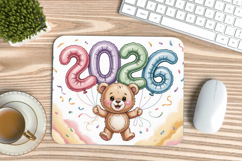 Happy New Year PNG Mouse Pad,Festive New Year's Eve 2026 PNG Product Image 1