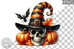 Halloween Skull Sublimation - Clipart PNG Design Product Image 1
