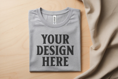 Ash Folded Bella Canvas 3001 Flat Lay T-Shirt Mockup Product Image 1
