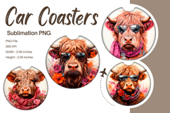 Highland Cow Car Coasters Accessories Western Keychain_87 Product Image 1